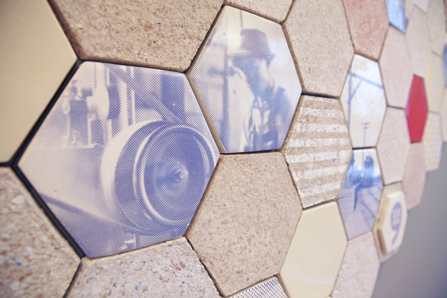 © Wallpapering Tiles made from recycled paper by Dear Human